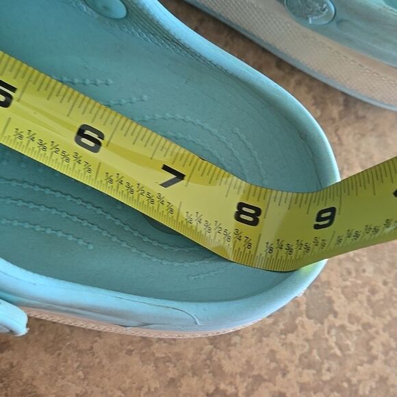 Crocs Light Blue Clogs Pink Accents 1 Watermelon crock charm included Kids Child - Picture 13 of 16
